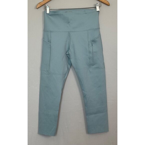 Nike Dri-Fit Go Womens High-Waisted Leggings M Blue With Pockets - Picture 1 of 3